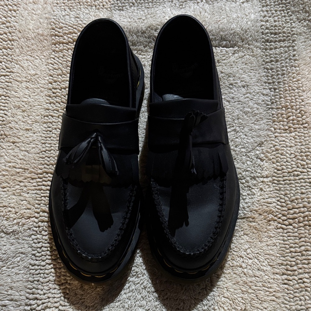 Dr. Martens Black Tassel Slip-On Loafers can be an 8 men’s or women’s 9.